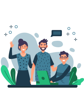 Team smiling in the office